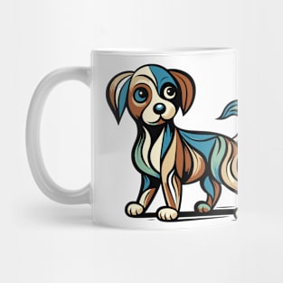 Pop art dog illustration. cubism illustration of a dog Mug